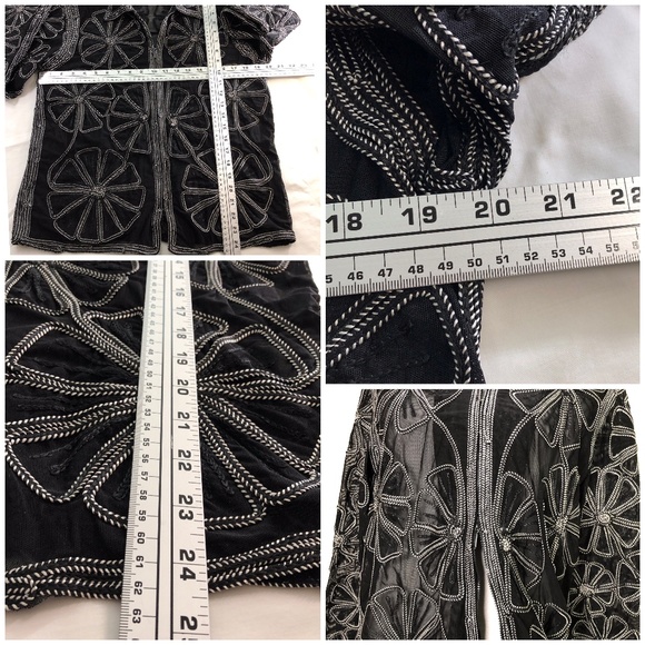 Stonebridge Semi Sheer zipper front jacket detailed embellishment - Picture 3 of 8